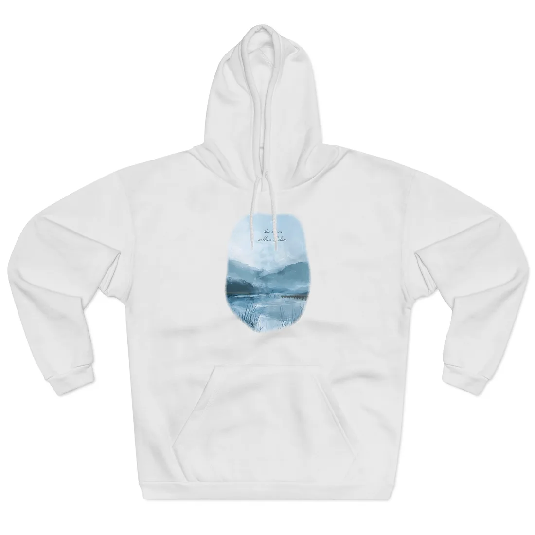 Peaceful Serenade: A Calming Landscape with Inspirational Quote - Hoodie (White)