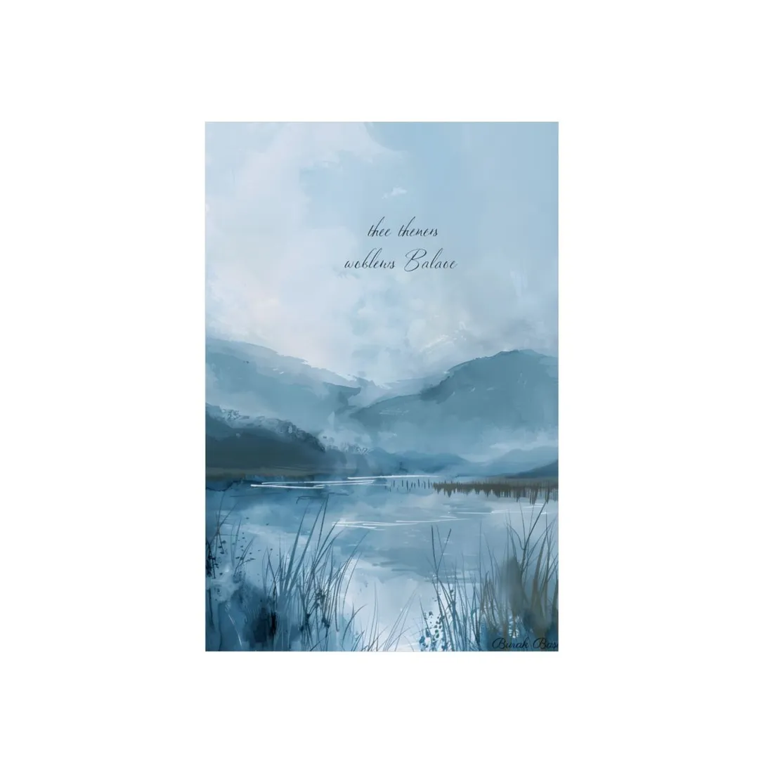 Peaceful Serenade: A Calming Landscape with Inspirational Quote - Metal Poster