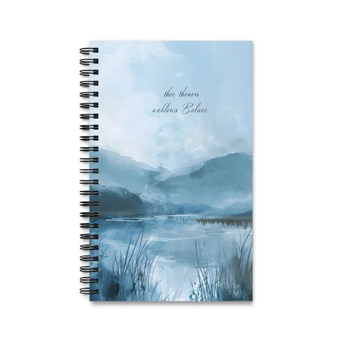 Peaceful Serenade: A Calming Landscape with Inspirational Quote - Spiral Notebook