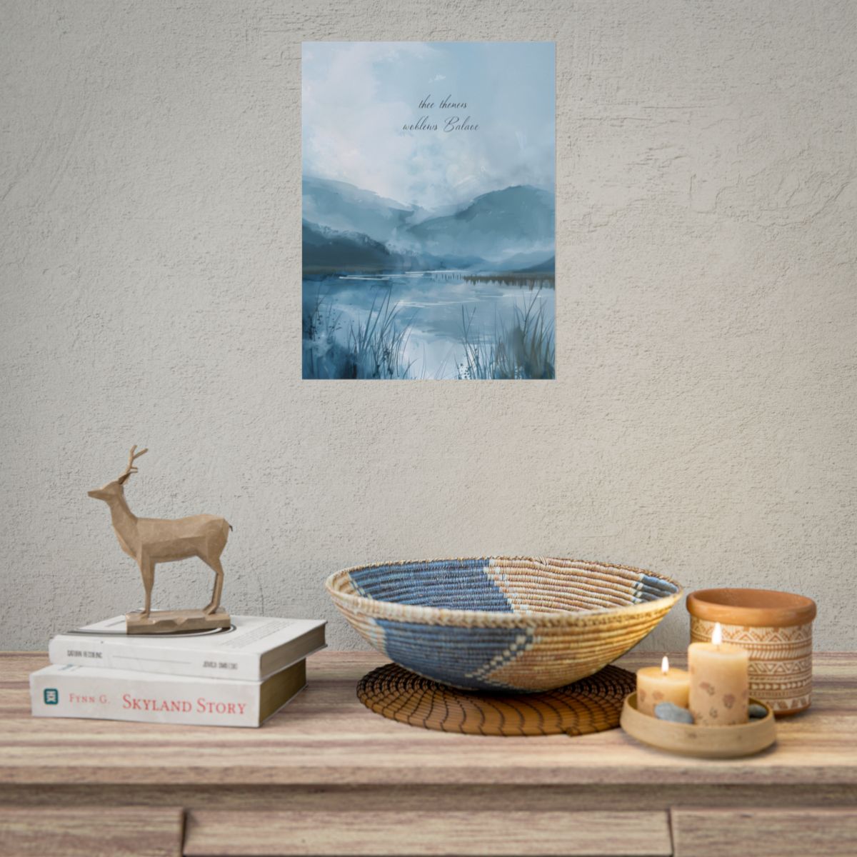 Peaceful Serenade: A Calming Landscape with Inspirational Quote - Poster