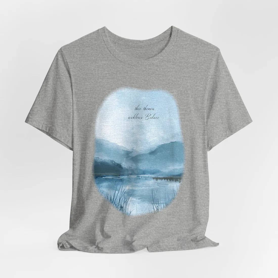 Peaceful Serenade: A Calming Landscape with Inspirational Quote - T-Shirt (Athletic Heather)