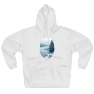 Winter Lake with Bare Trees Hoodie