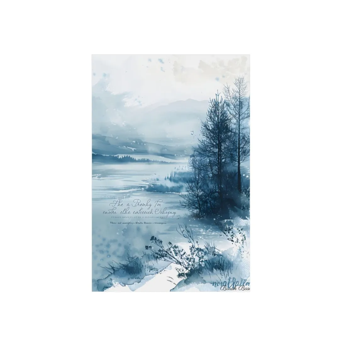 Peaceful Serenity: Winding River and Forest Reflections - Metal Poster