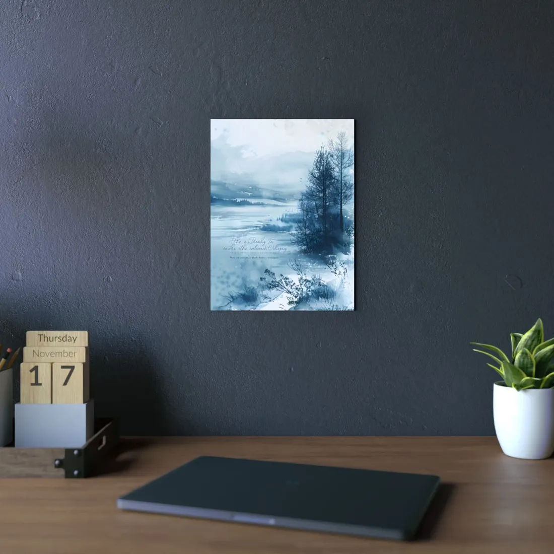 Peaceful Serenity: Winding River and Forest Reflections - Metal Poster