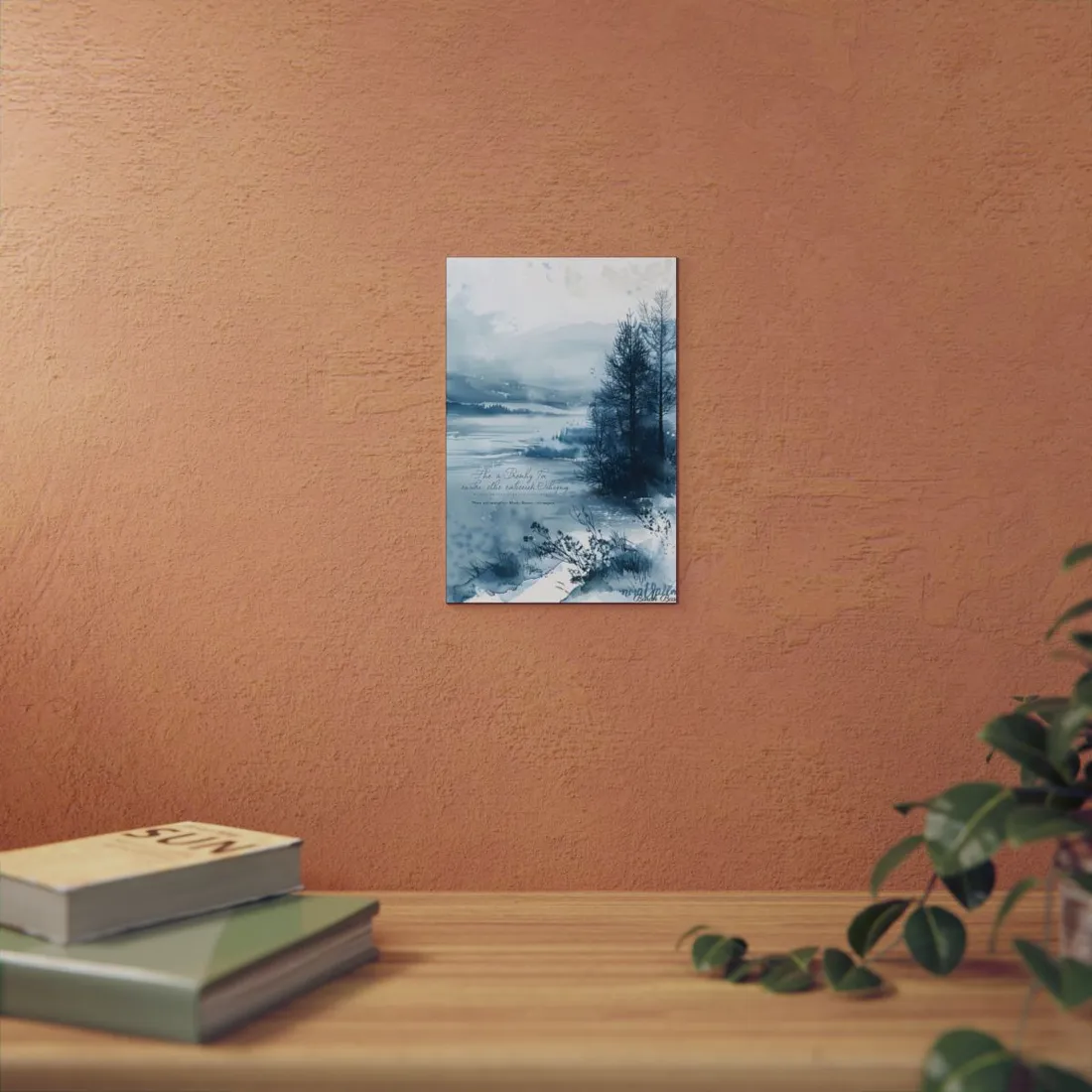 Peaceful Serenity: Winding River and Forest Reflections - Metal Poster