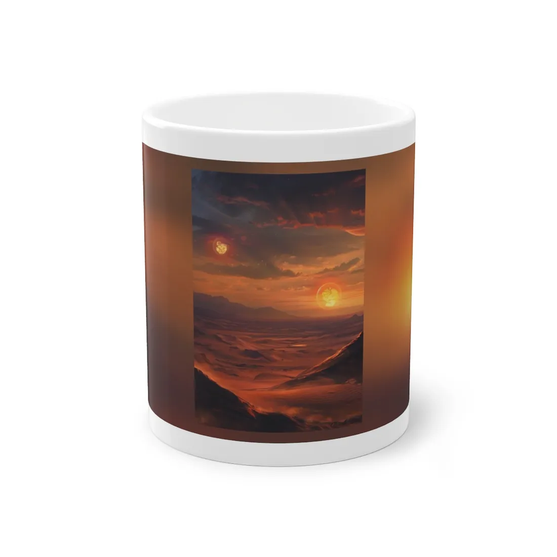 Peaceful Tatooine Sunset: Barren Desert Landscape - Mug