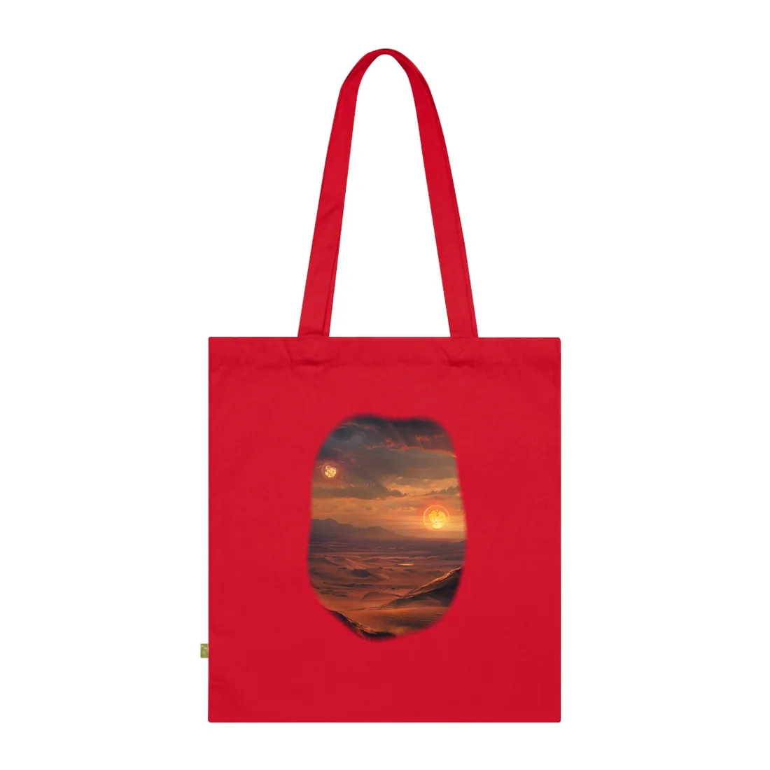 Peaceful Tatooine Sunset: Barren Desert Landscape - Tote Bag (Classic Red)