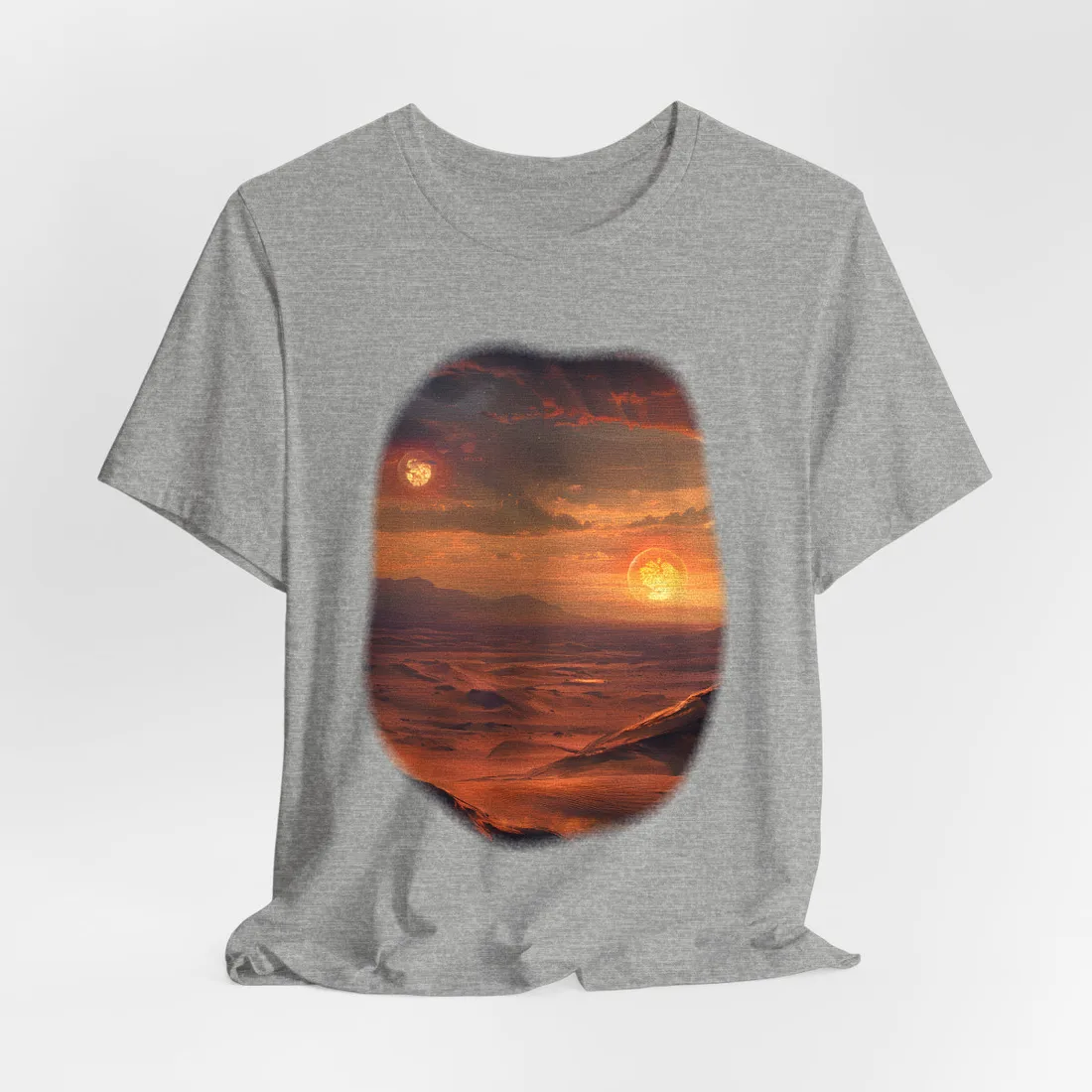 Peaceful Tatooine Sunset: Barren Desert Landscape - T-Shirt (Athletic Heather)