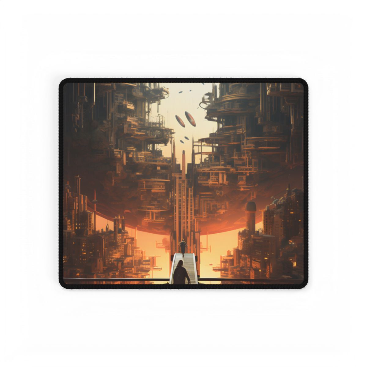 Perfect Futuristic Cityscape: Dystopian Utopia Urban Artwork - Desk Mat