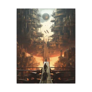 Futuristic City Walkway Canvas Print