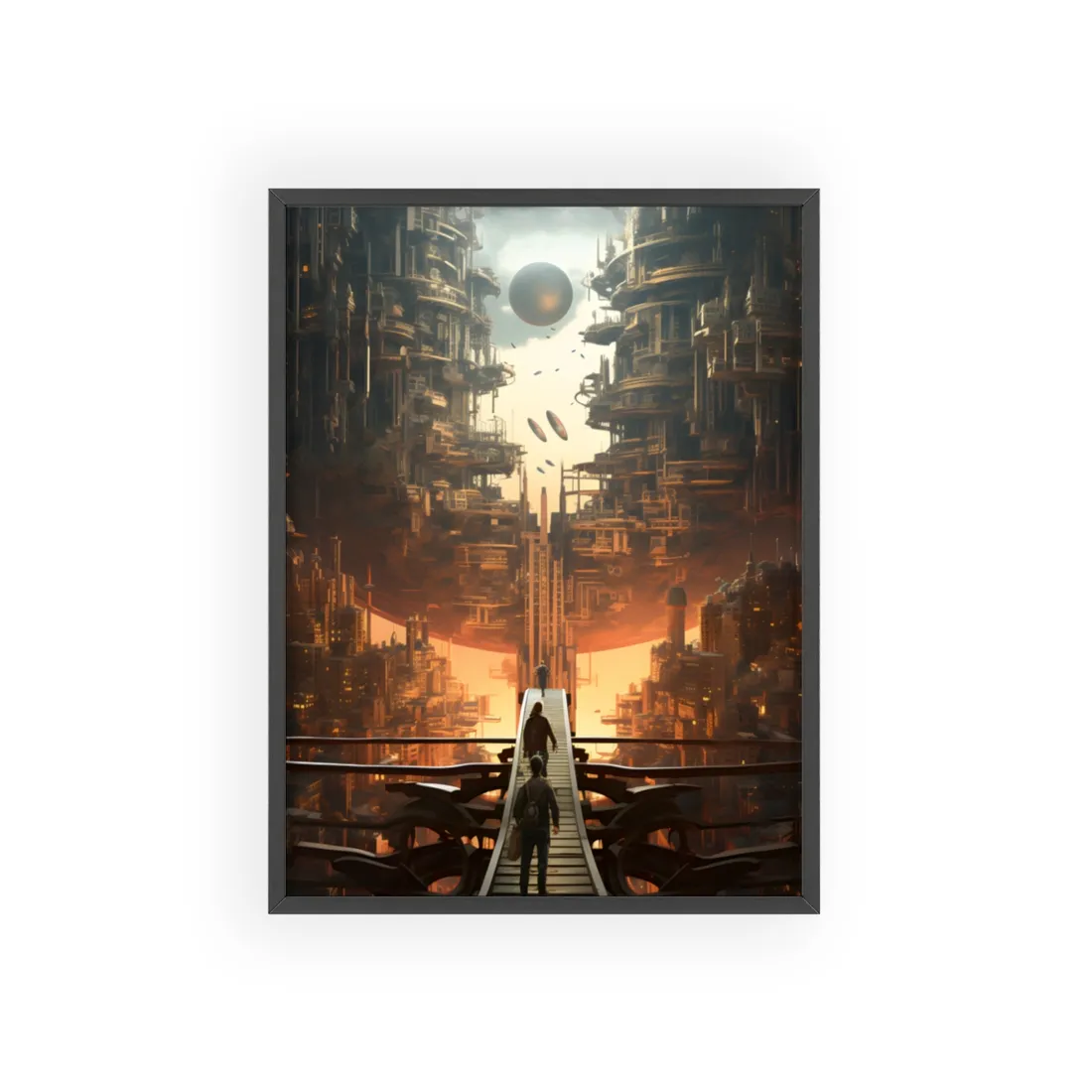Perfect Futuristic Cityscape: Dystopian Utopia Urban - Framed Poster