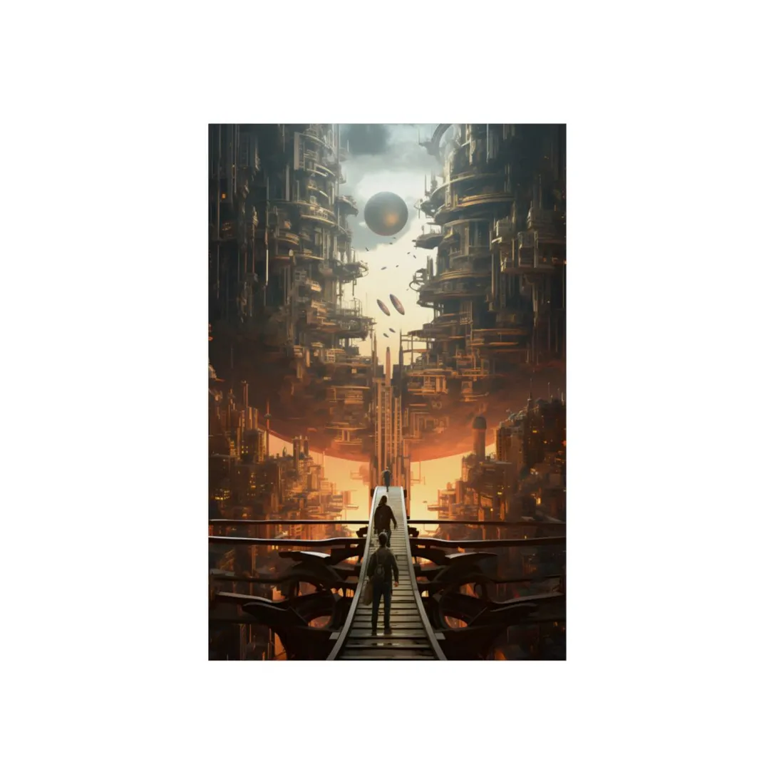 Perfect Futuristic Cityscape: Dystopian Utopia Urban - Metal Poster