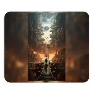 Futuristic City Walkway Mouse Pad