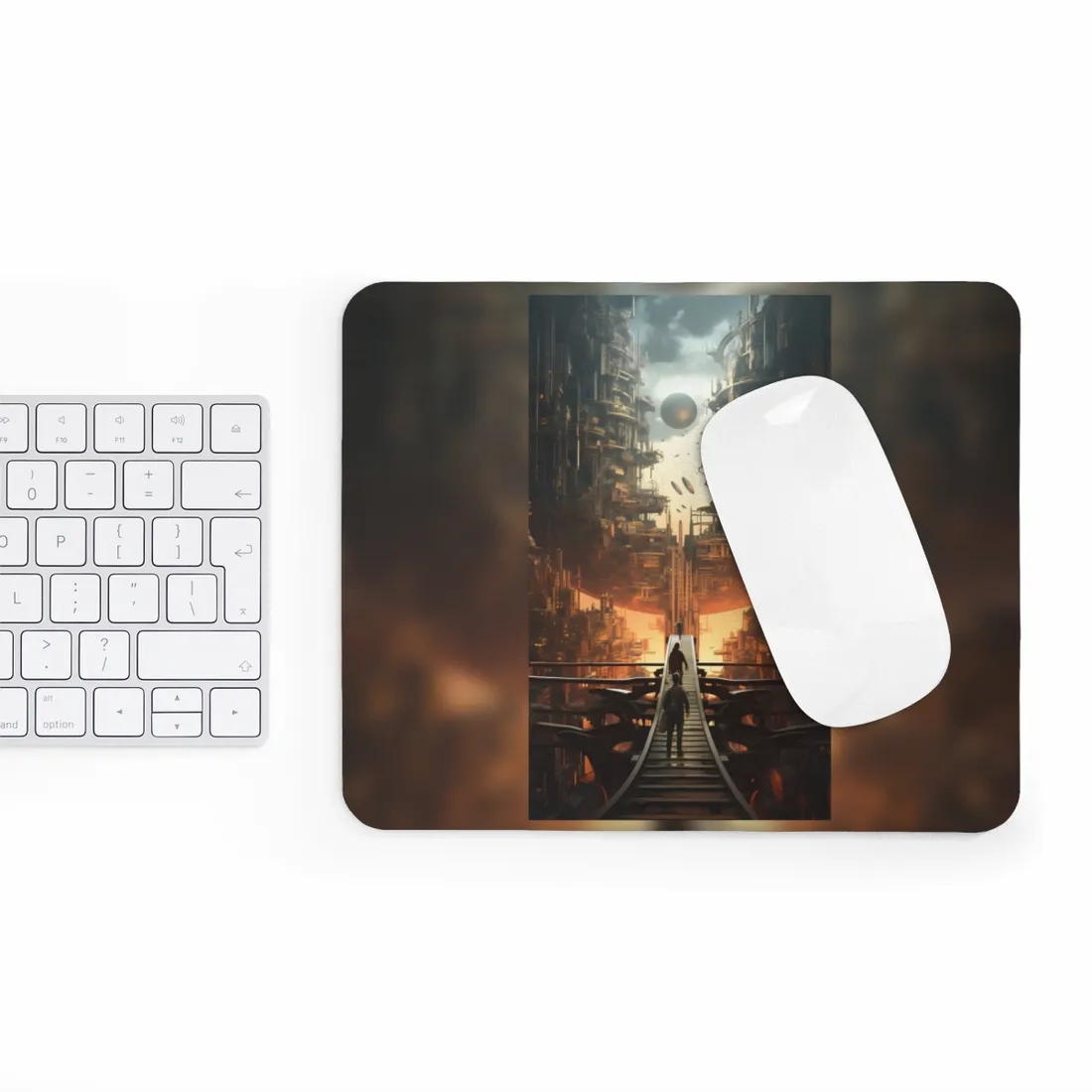 Perfect Futuristic Cityscape: Dystopian Utopia Urban - Mouse Pad