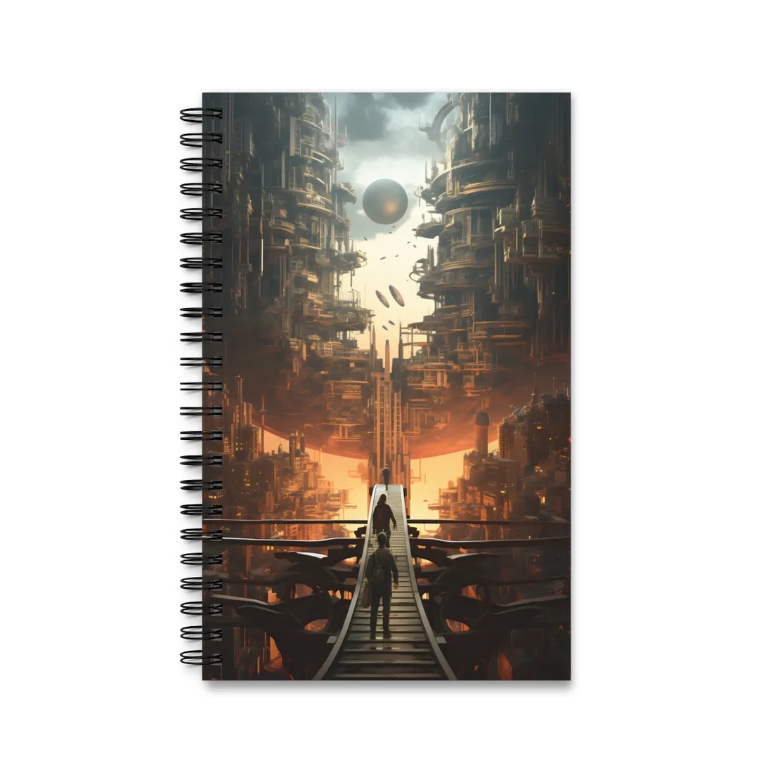 Perfect Futuristic Cityscape: Dystopian Utopia Urban - Spiral Notebook