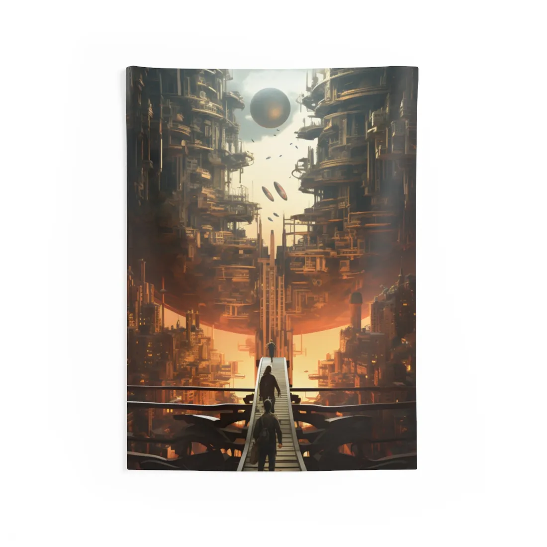 Perfect Futuristic Cityscape: Dystopian Utopia Urban - Wall Tapestry