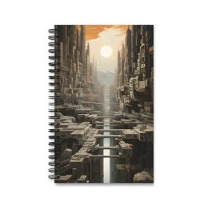 Mechanical City Canal Spiral Notebook