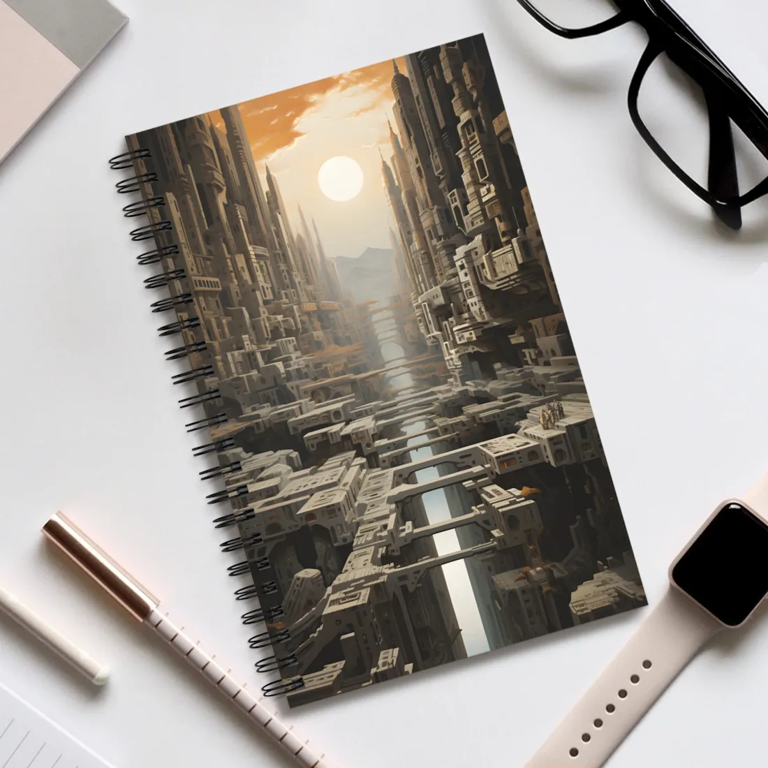 Perfect yet Oppressive: Dystopian Harmony - Spiral Notebook
