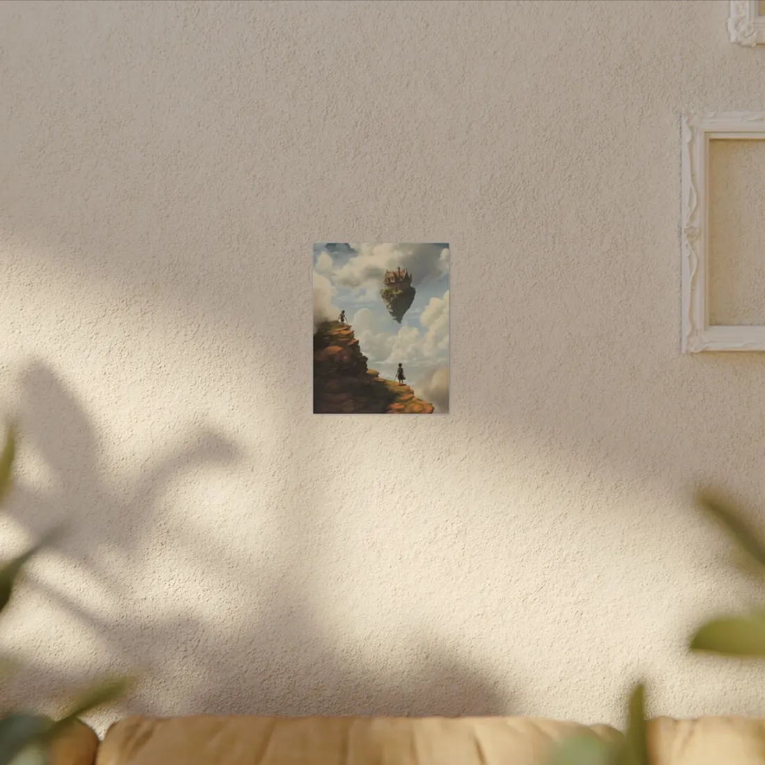 Person in Front of Building: Outdoor Scene Art - Canvas