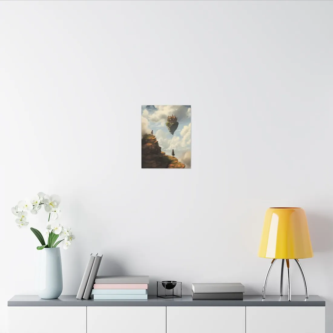 Person in Front of Building: Outdoor Scene Art - Canvas
