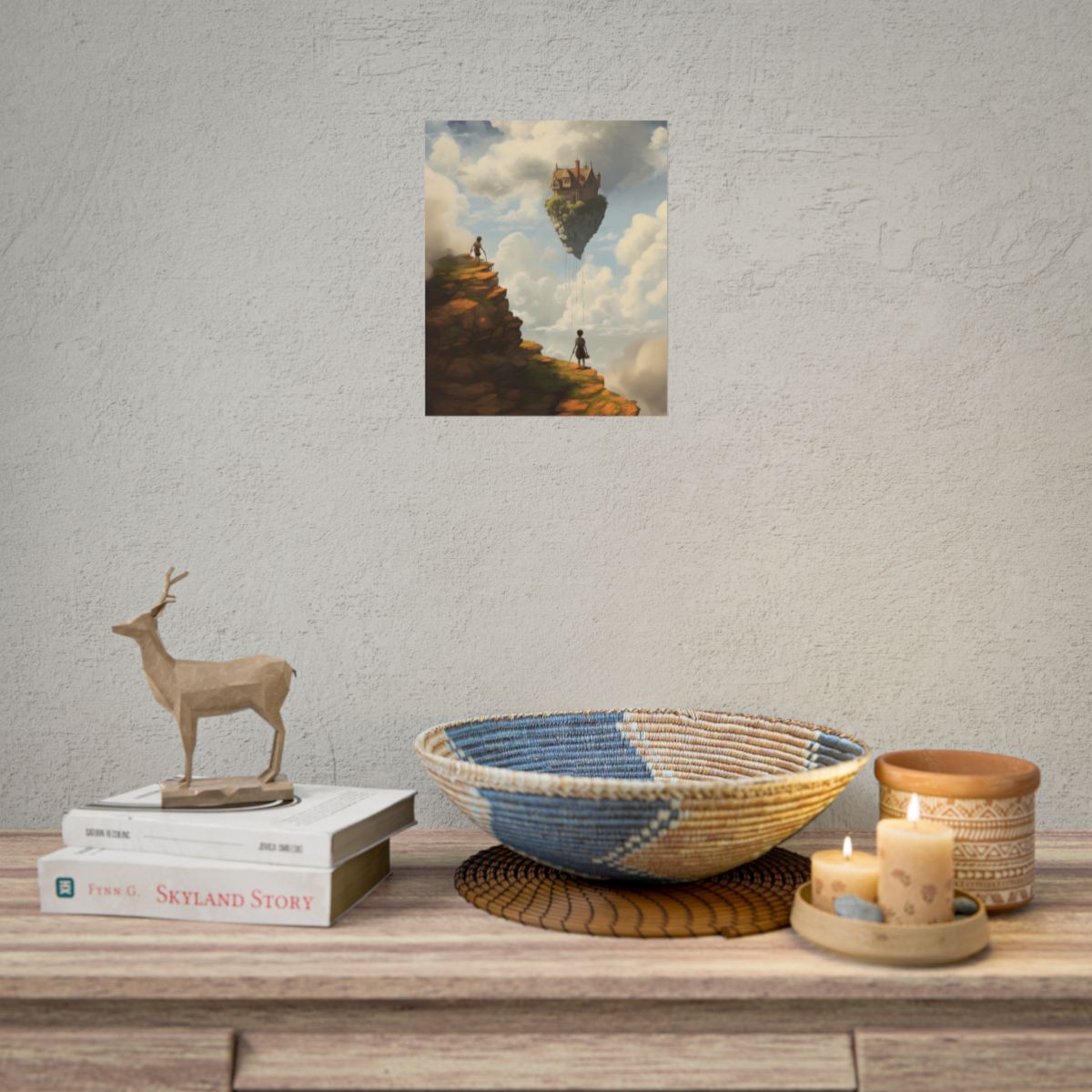 Person in Front of Building: Outdoor Scene Art - Poster