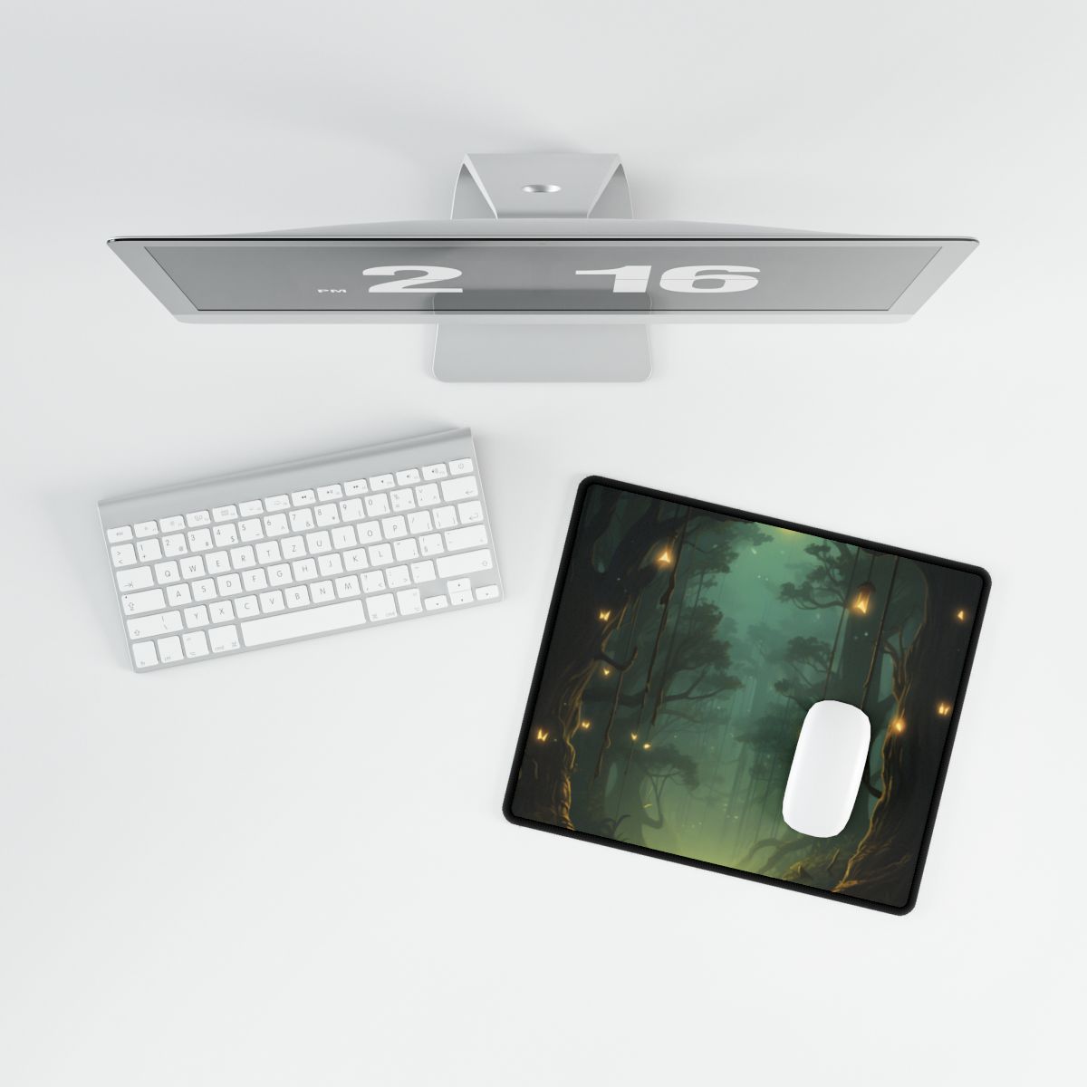 Person in Motion: Outdoor Artwork in Daylight - Desk Mat