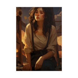 Young Woman at Sunset Poster