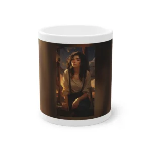 Young Woman at Sunset Mug