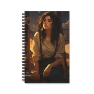 Young Woman at Sunset Spiral Notebook