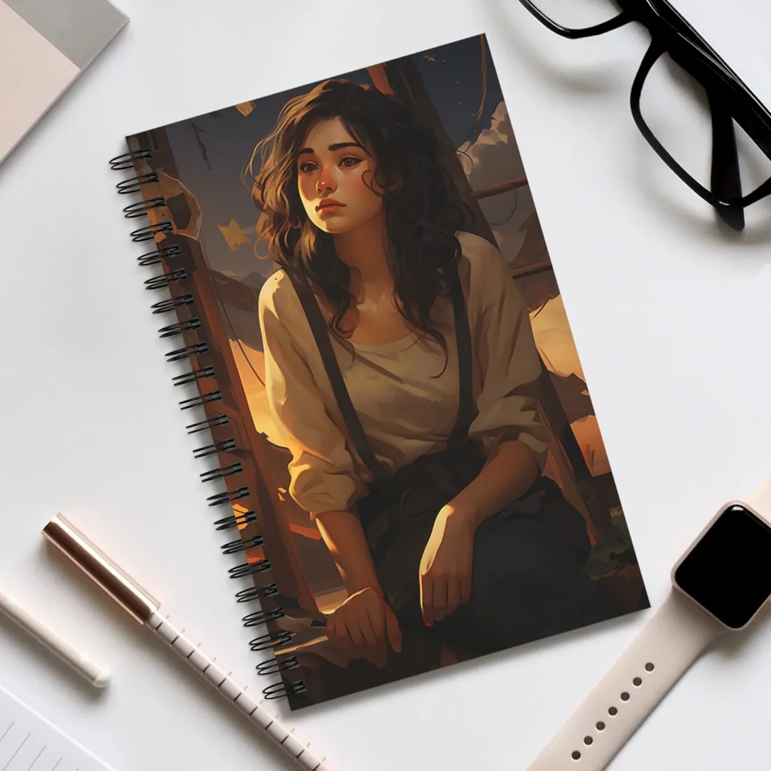 Person in Natural Light: Indoor Portrait - Spiral Notebook