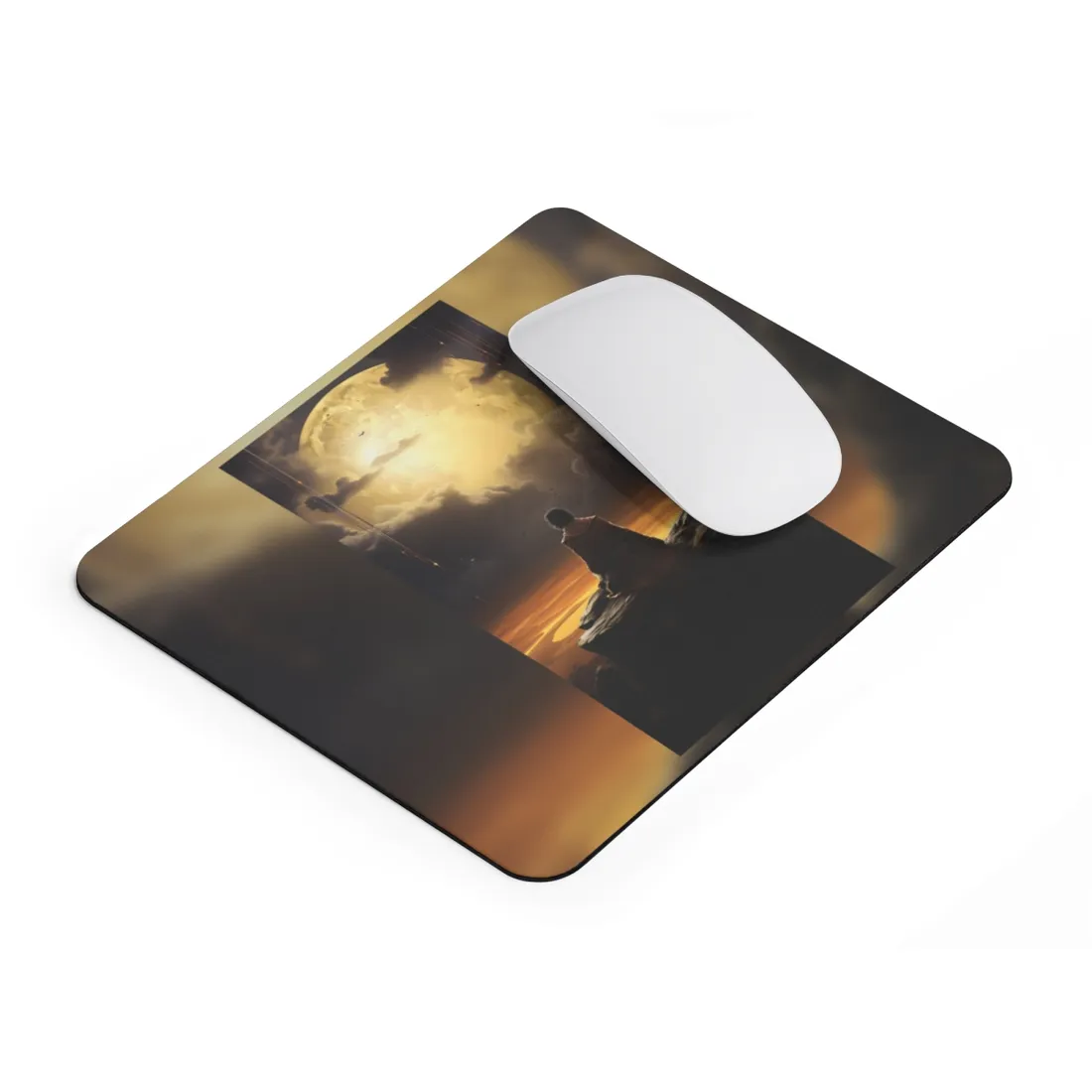 Person in Nature: Holding Tech Device Digital Art - Mouse Pad