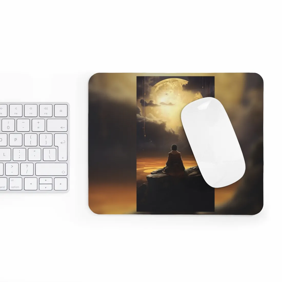 Person in Nature: Holding Tech Device Digital Art - Mouse Pad