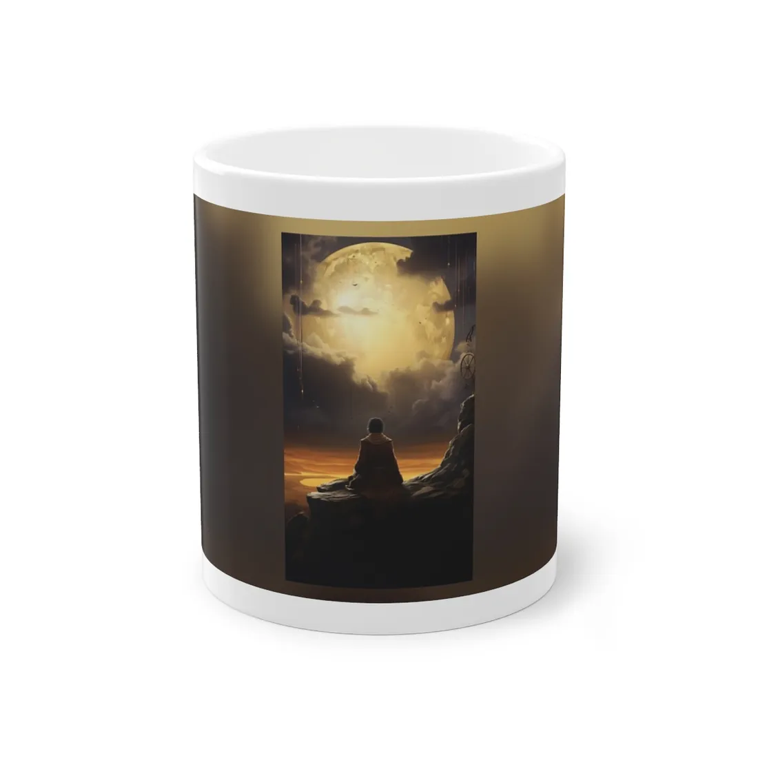 Person in Nature: Holding Tech Device Digital Art - Mug
