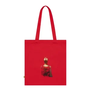 Woman in Red Clouds Tote Bag
