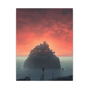 Island Village at Dusk Canvas Print