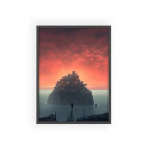 Island Village at Dusk Framed Poster