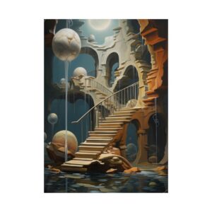 Moonlit Stairway Dreamscape Poster
