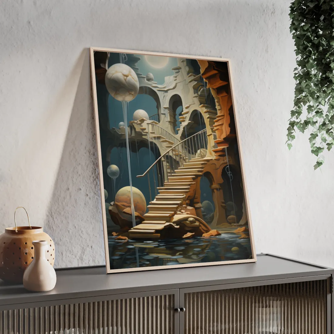 Person in Urban Oasis: Outdoors - Framed Poster