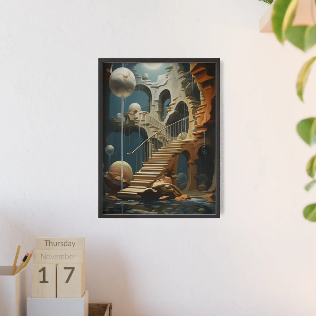 Person in Urban Oasis: Outdoors - Framed Poster