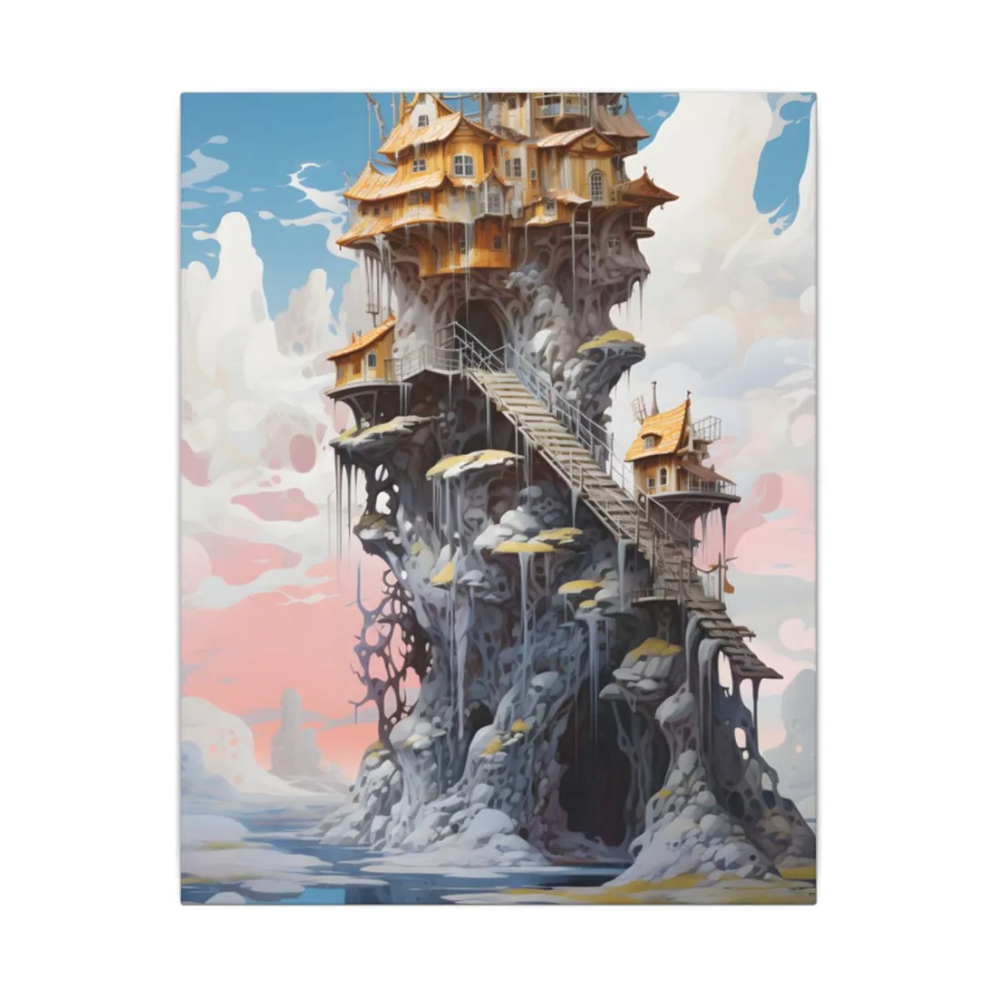 Person Standing Outside: Realistic Daytime Building Scene - Canvas