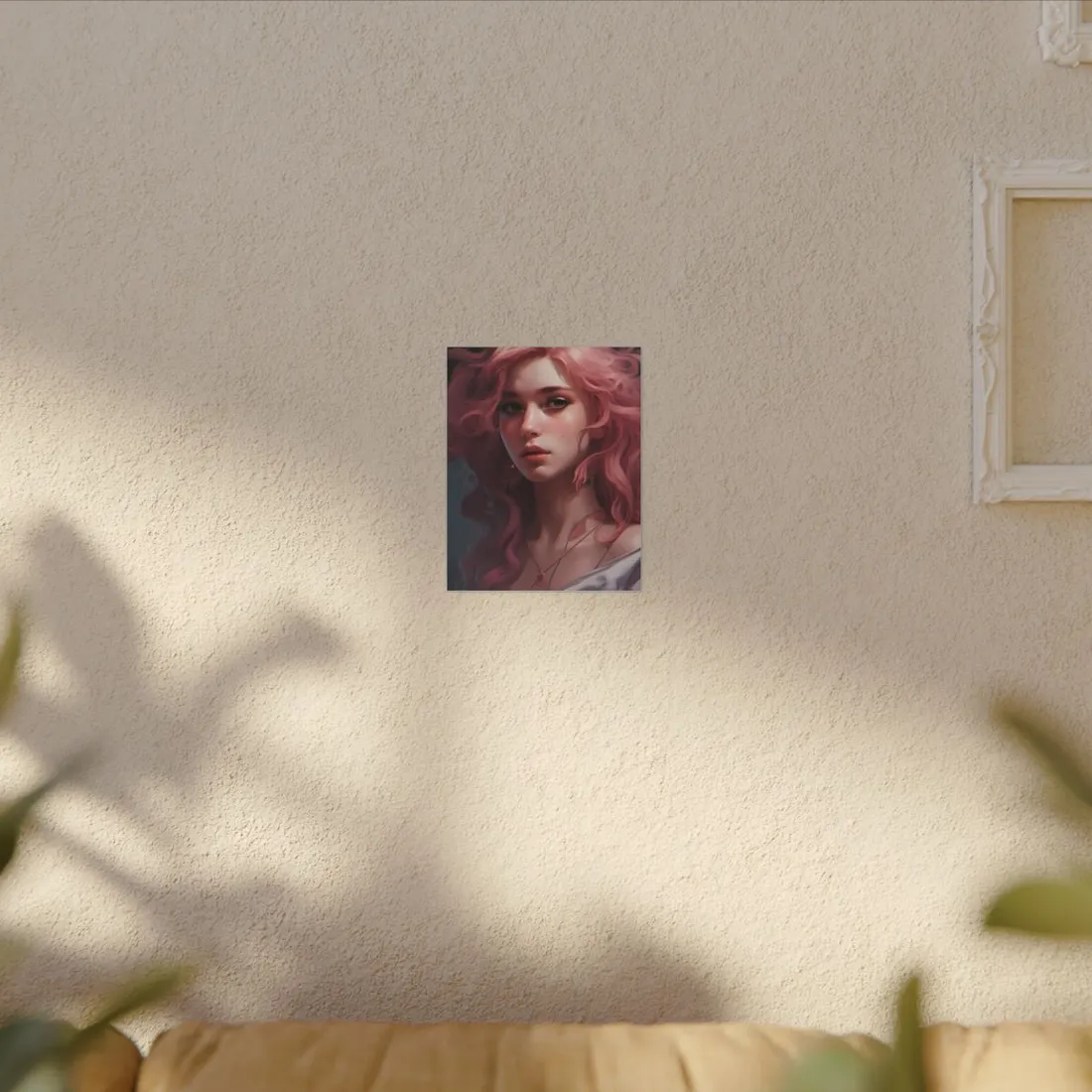 Pink Hair Portrait: Dre's Vibrant Lady - Canvas