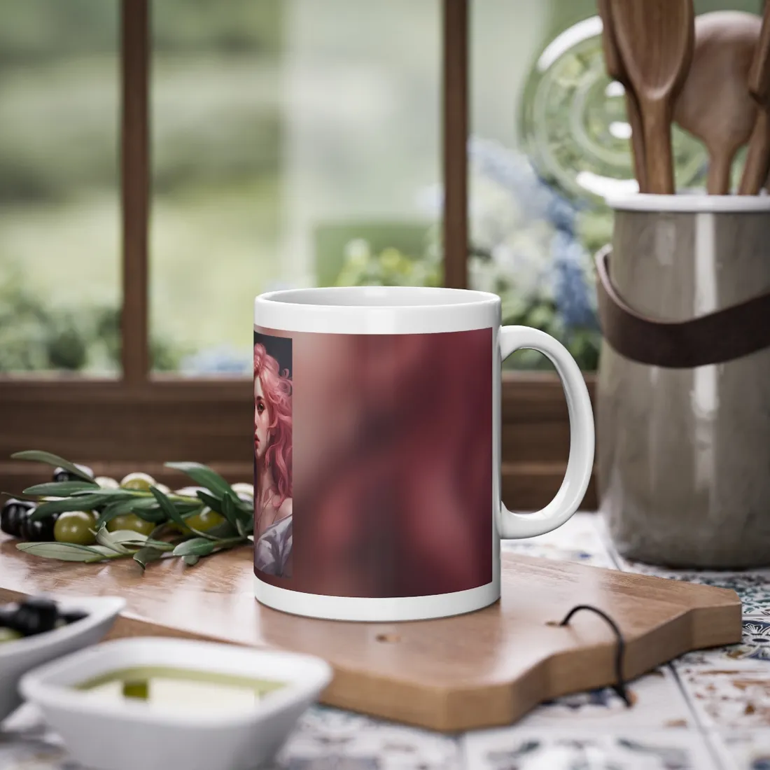 Pink Hair Portrait: Dre's Vibrant Lady - Mug