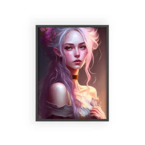 Woman with Lavender Hair Framed Poster