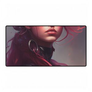 Pink Haired Portrait Desk Mat