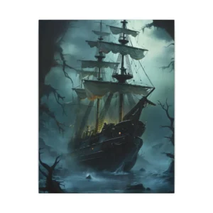 Ghost Ship in Fog Canvas Print