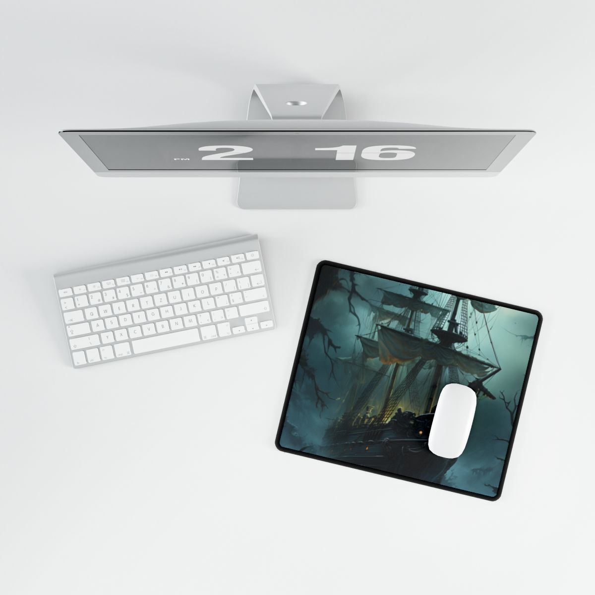 Pirate Ghost Ship Sailing: Mysterious Nautical Art - Desk Mat