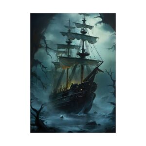 Ghost Ship in Fog Poster