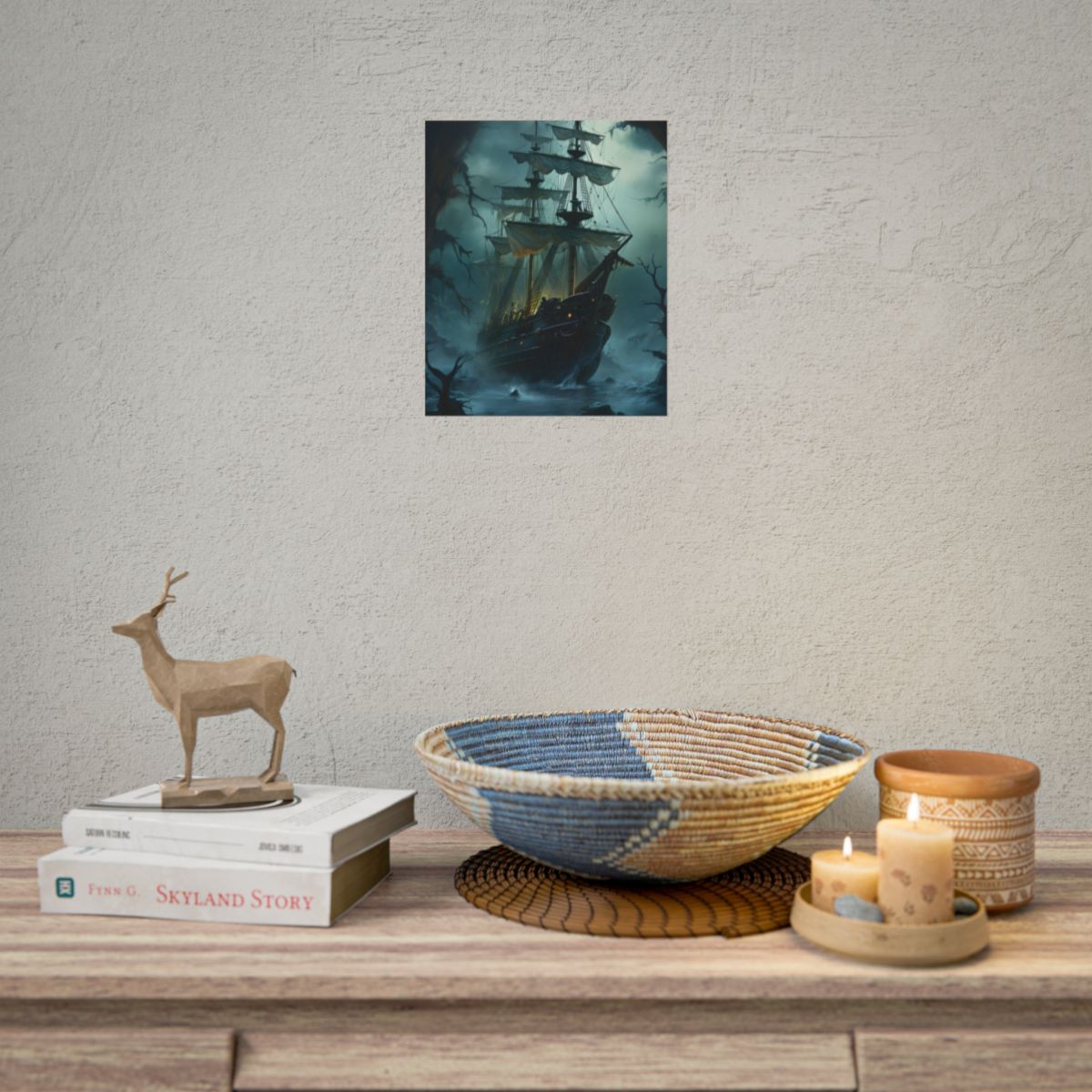 Pirate Ghost Ship Sailing: Mysterious Nautical Art - Poster