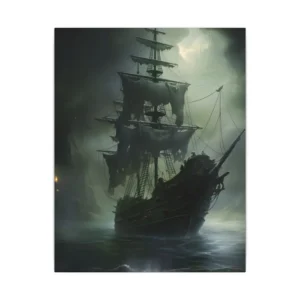 Old Sailing Ship in Fog Canvas Print