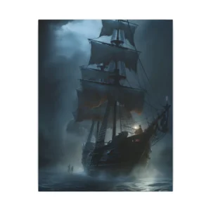 Old Sailing Ship at Night Canvas Print